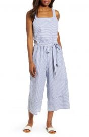 beachlunchlounge Talia Stripe Cotton  amp  Linen Jumpsuit   Nordstrom at Nordstrom